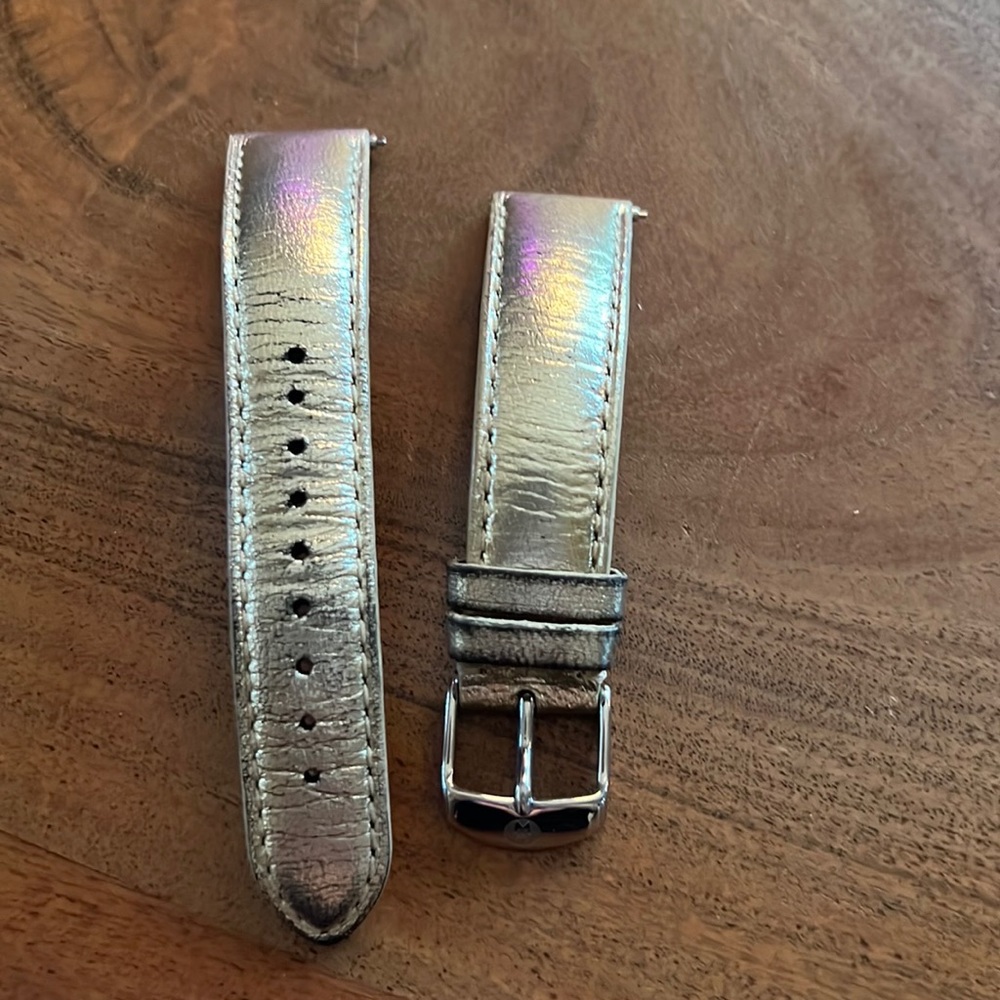 Michele 18 gold leather watch band
